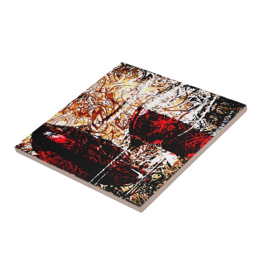 Abstract met wijn tegeltje (Zijkant)