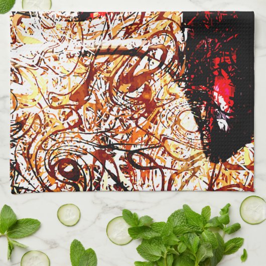 Abstract met wijn theedoek (Gevouwen)