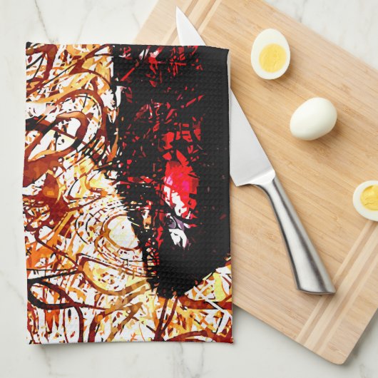 Abstract met wijn theedoek (Quarter Fold)