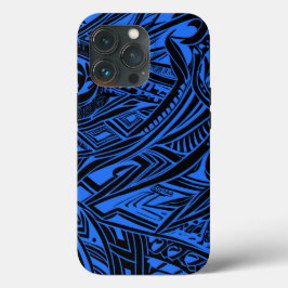 Abstract met zwarte en blauwe tribale Case-Mate iPhone case