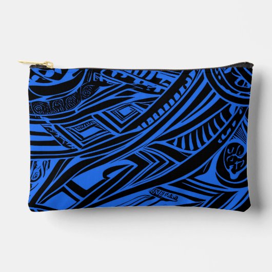Abstract met zwarte en blauwe tribale etui (Voorkant)