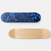 Abstract met zwarte en blauwe tribale persoonlijk skateboard (Horizontaal)