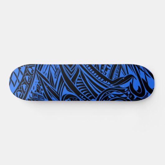 Abstract met zwarte en blauwe tribale persoonlijk skateboard (Horizontaal)