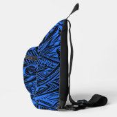 Abstract met zwarte en blauwe tribale sling bag (Rechts)