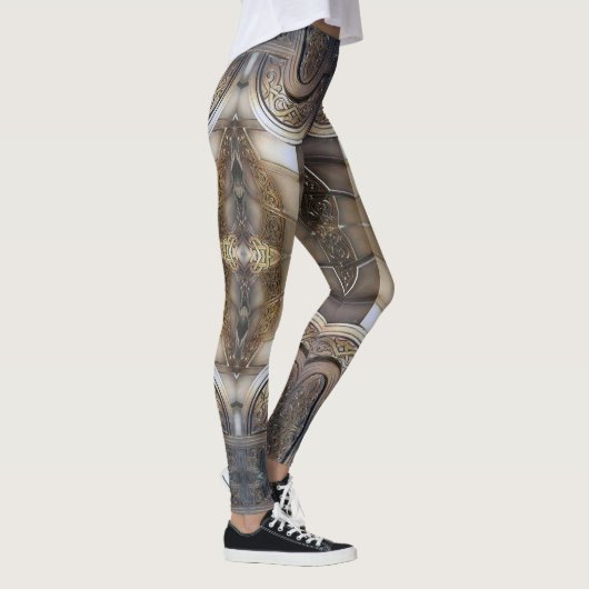 abstract metaalontwerp voor pantsering leggings (Rechts)