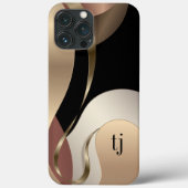 Abstract metallisch patroon met monogram Case-Mate iPhone case (Achterkant)