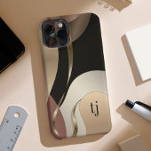 Abstract metallisch patroon met monogram Case-Mate iPhone case