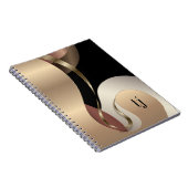 Abstract metallisch patroon met monogram Initialen Notitieboek (Rechterzijde)