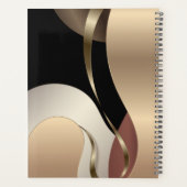 Abstract metallisch patroon met monogram Initialen Planner (Achterkant)