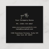 Abstract metallisch patroon met monogram vierkante visitekaartje (Achterkant)