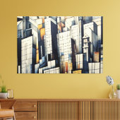 Abstract Metropolis Canvas Afdruk (Insitu (Woonkamer))
