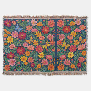 Abstract Mexicaans Volk Cosmos Vlinders Dekens Deken