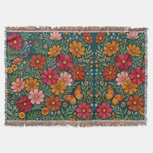 Abstract Mexicaanse Cosmos Vlinders Dekens Deken (Voorkant)