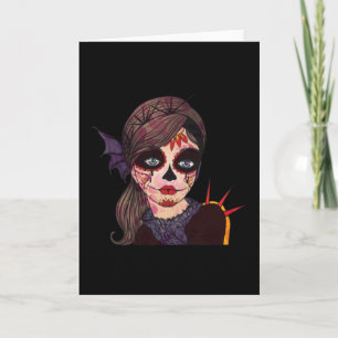 Abstract Mexican Day Of The Dead Woman Kaart