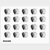 Abstract Mic Breaking Up Into Musical Notes Ronde Sticker (Vel)