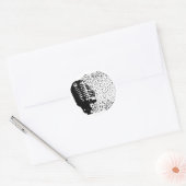 Abstract Mic Breaking Up Into Musical Notes Ronde Sticker (Envelop)