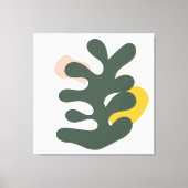 Abstract Mid Century Botanical Green Plant Canvas Afdruk (Voorkant)