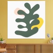 Abstract Mid Century Botanical Green Plant Canvas Afdruk (Insitu (Woonkamer))