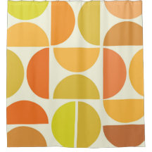 Abstract mid century modern cirkels oranje geel