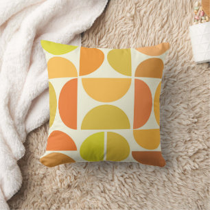 Abstract mid century modern cirkels oranje geel kussen