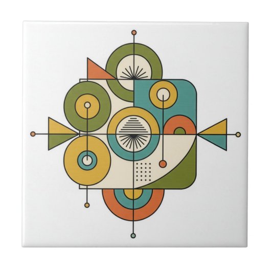 Abstract Mid-Century Modern Motif #1 ID1224 Tegeltje (Voorkant)