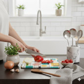 Abstract Mid-Century Modern Script Cutting Board Snijplank