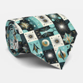 Abstract Mid Century Modern Starburst DIamond Stropdas (Opgerold)