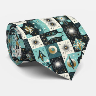 Abstract Mid Century Modern Starburst DIamond Stropdas