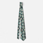 Abstract Mid Century Modern Starburst DIamond Stropdas (Achterkant)