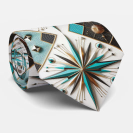 Abstract Mid Century Modern Starburst DIamond Stropdas