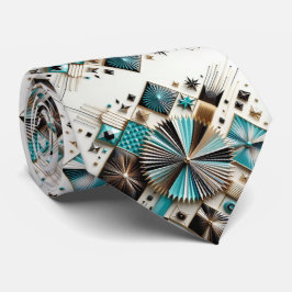 Abstract Mid Century Modern Starburst DIamond Stropdas