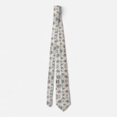 Abstract Mid Century Modern Witte Diamanten Stropdas (Achterkant)