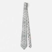 Abstract Mid Century Modern Witte Diamanten Stropdas (Voorkant)