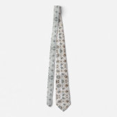 Abstract Mid Century Modern Witte Diamanten Stropdas (Achterkant)