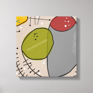 Abstract mid-century modern wrapped Canvas Afdruk