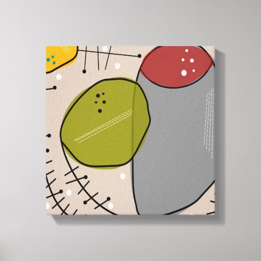 Abstract mid-century modern wrapped Canvas Afdruk (Voorkant)