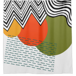 Abstract middeleeuwse moderne douchegordijn