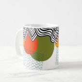 Abstract middeleeuwse moderne koffiemok (Voorkant links)