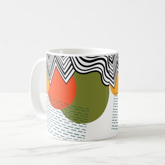 Abstract middeleeuwse moderne koffiemok (Voorkant links)