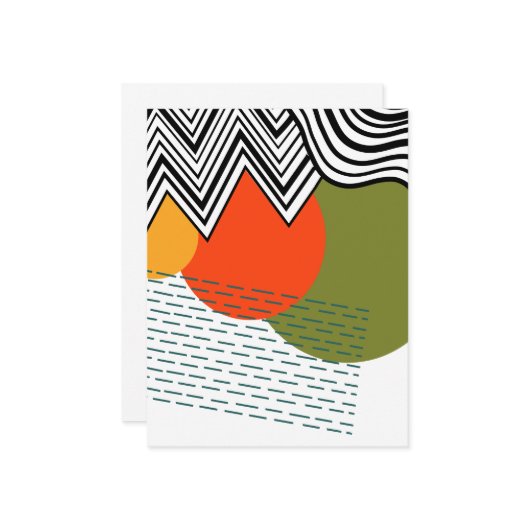 Abstract middeleeuwse moderne notitiekaartje (Voorkant / Achterkant in situ)