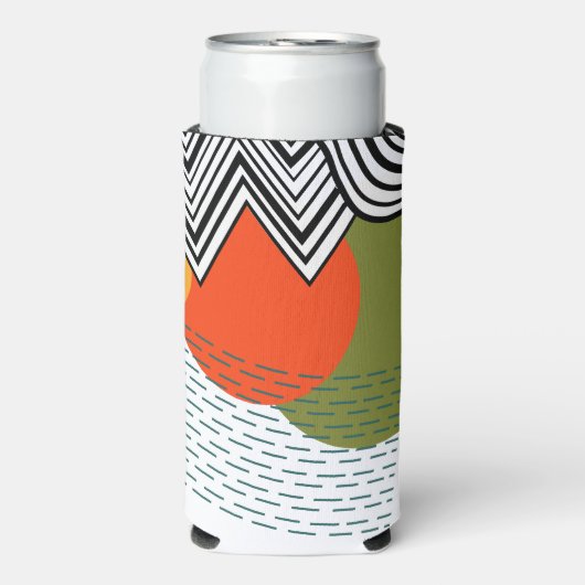 Abstract middeleeuwse moderne seltzer blikjeskoeler (Seltzer Voorkant)