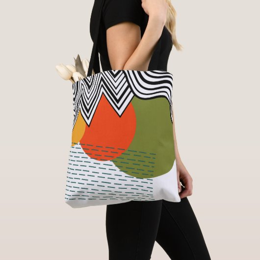 Abstract middeleeuwse moderne tote bag (Dichtbij)