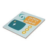 Abstract Midden-Eeuw Atoomenergie Tegeltje (Zijkant)