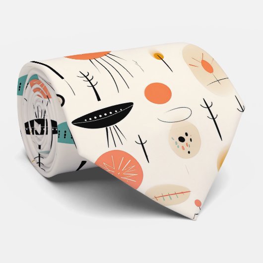 Abstract midden-eeuw stropdas (Opgerold)