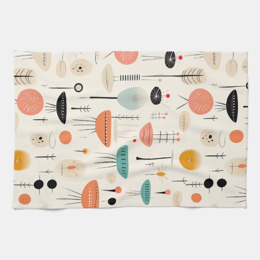 Abstract midden-eeuws patroon theedoek (Horizontaal)