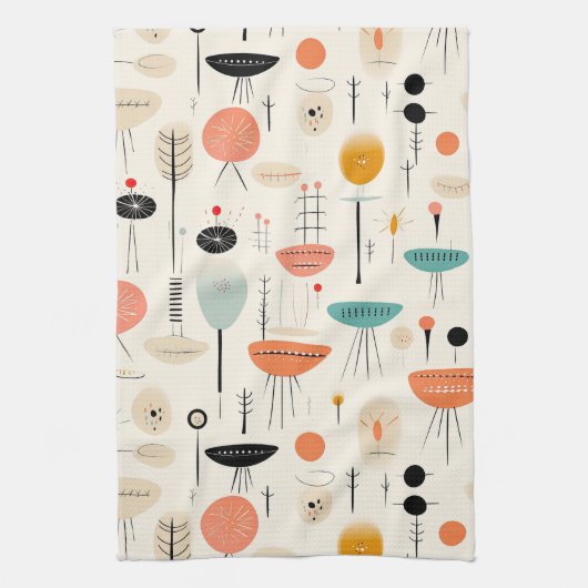 Abstract midden-eeuws patroon theedoek (Verticaal)