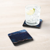 Abstract Midnight Blue Agate Glitter Patroon Bier Onderzetter (Rechterzijde)