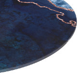Abstract Midnight Blue Agate Glitter Patroon Snijplank (Hoek)
