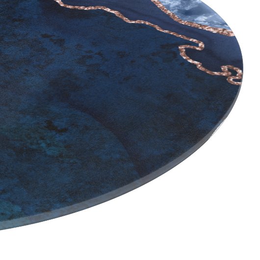 Abstract Midnight Blue Agate Glitter Patroon Snijplank (Hoek)