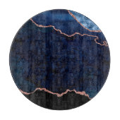 Abstract Midnight Blue Agate Glitter Patroon Snijplank (Voorkant)